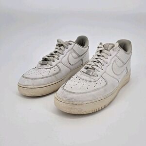 Nike Air Force 1 Low White Leather Sneakers Men's US 11 Classic Casual Shoes